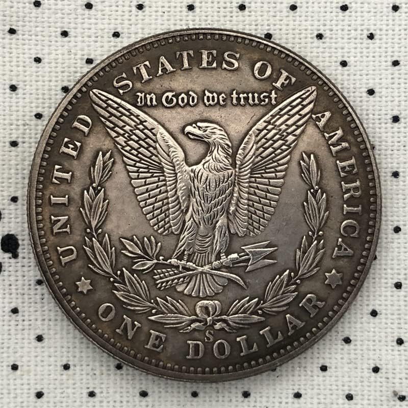 38 ММ Старинна Сребърна Доларова Монета на САЩ Morgan Tramp Coin 1893 S Craft 89