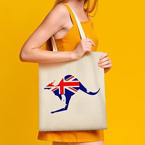 Кенгуру Австралийски Флаг Холщовая Чанта-Тоут Лека Множество Тъканта, Чанта за Пазаруване в Хранителни Магазини, Персонални Печатни