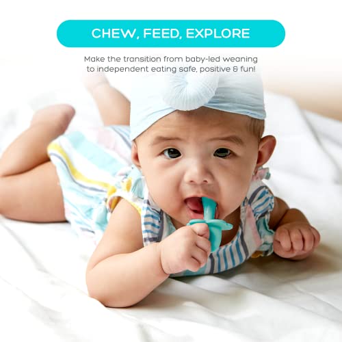 детски силиконова лъжичка grabease за самостоятелно хранене от бебе до бебе, храна силикон, Не съдържа BPA/ PVC/ латекс / фталатов,