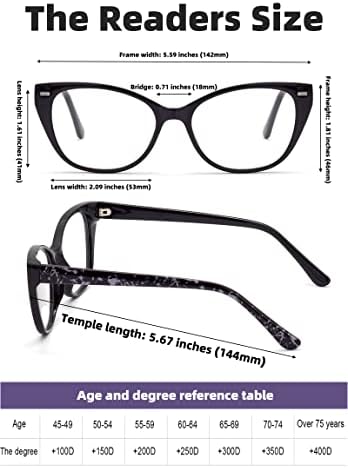 Autojouls, 4 опаковки очила за четене за жени, дограма TR, модерни стилни, гъвкави очила за четене от компютър, за защита от напрежение