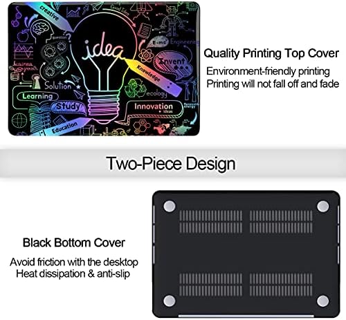 Калъф MAITTAO за MacBook Pro 13 инча, модел 2022 M2 M1 A2338 A2289 A2251 (випуск 2020 г.) с капак за клавиатура, Ярки черни Твърди