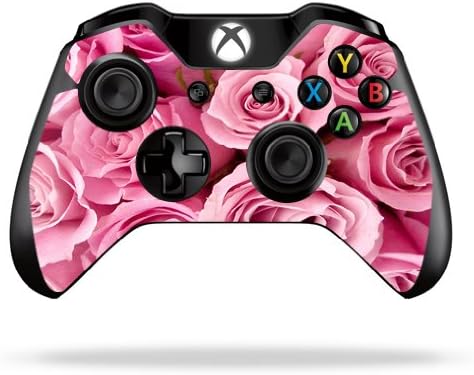 Кожата MightySkins, съвместим с контролера на Microsoft Xbox One или One S - Розови рози | Защитен, здрав и уникален винил калъф