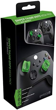 Gioteck обезмаслено мляко на прах Xbox Series X - Дръжки за палеца Xbox Series X/S Megapack Caps/Мъничета/Силиконов протектор за Playstation джойстик 5 - Нескользящие - Мерник (3 опаковки) Зелен /