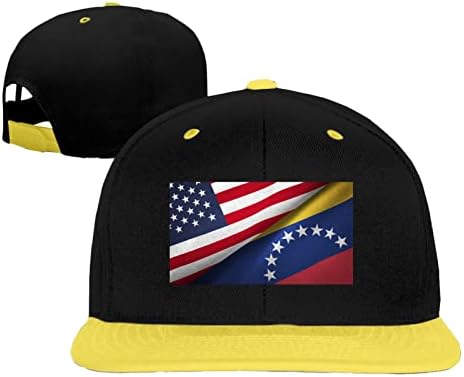 Знаме на Венецуела и Флаг на САЩ Хип-Хоп Шапка Велосипедна Шапка Шапка За Момчета и Момичета, Бейзболни Шапки
