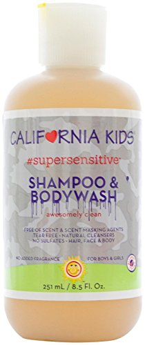 California Kids Super Sensitive Шампоан и омекотители за тяло | на растителна основа, Сертифицирани от USDA) | Хипоалергичен