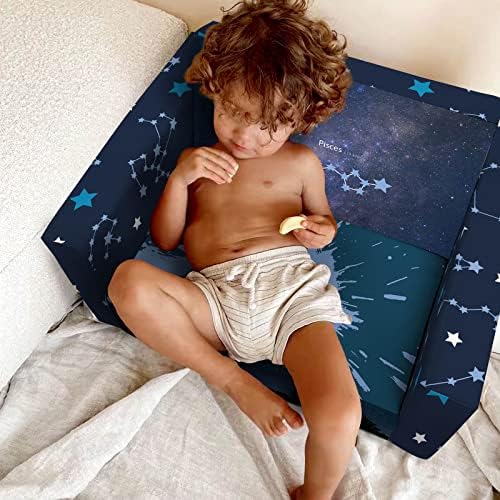 Детски диван fond + found, Разтегателен диван за деца със Знака на Зодиака, Foldout диван 2 в 1 в Шезлонг, Разтегателен фотьойл