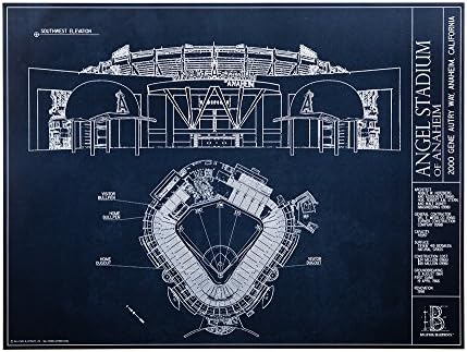 Стадион Ейнджъл в Анахайм - Принт в стил Blueprint
