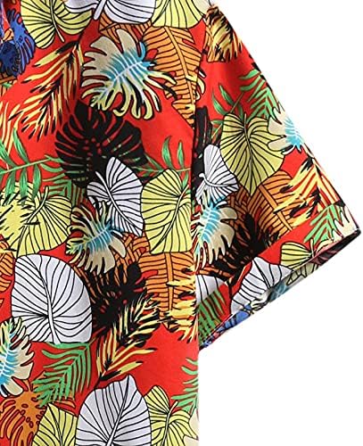 Мъжки ризи NEARTIME Hawaiian Aloha от памук Regular Fit с къс ръкав, ежедневни ризи Алоха
