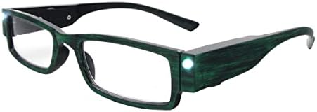 Очила за четене Innovacion Tecnologica B-Part + 2,5 Зелена дограма с вградена led подсветка са идеални за четене на книги от мъже