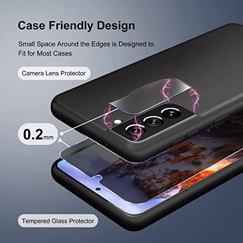 [2 + 2] Защитно фолио за екран неприкосновеността на личния живот и на обектива на камерата на Samsung Galaxy S21 5G 6,2 инча от закалено стъкло, пълно покритие, защита от шпионск