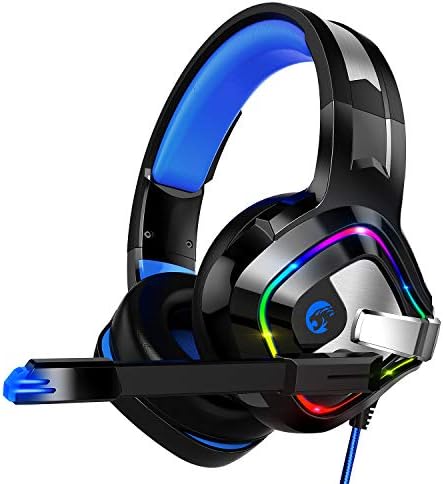Детска Слушалки ZIUMIER за PS4, Слушалки Xbox One с микрофон с шумопотискане и RGB подсветка, Слушалки за КОМПЮТЪР със стереофоническим