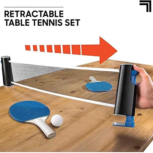 WLKQ Преносим Комплект за тенис на маса, Аксесоари за пинг-понг Включва слайд-изложени на Окото и багажник, 2 Остриета, 4 Топчета