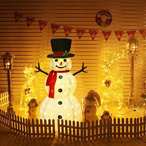Коледни украшения във формата на Снежен човек на открито, Сгъваема Коледно Плюшено мече, Снежен човек FOYOTO 4 фута, Снежен човек