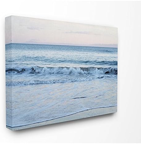Stupell Industries Крайбрежен Вечер плаж Вълна Снимка Платно Стенно Изкуство, 24 x 30, Многоцветен