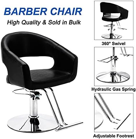 MGWYE Склад в САЩ HC184B висок клас Коса стол за фризьорски салон Класически Обем на облегалката на стола Черен в наличност