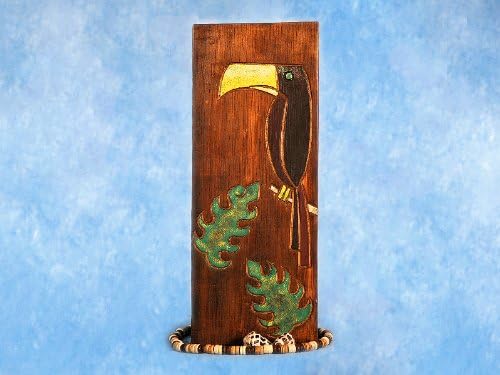Релеф от листата на птици Тукан и монстеры 20 X 8 - Стенни художествена дървена панел | #dpt516350