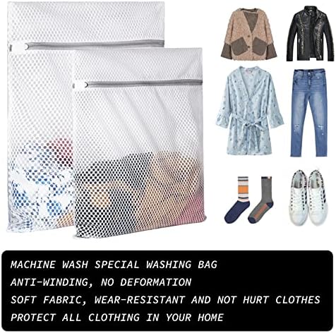 Чанта за дрехи SUERIV Delicates - 2 опаковки Здрава торбичка за пране на бельо от окото на мрежата