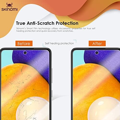 Защитно фолио Skinomi, съвместима с Samsung Galaxy A52 5G (2 опаковки), прозрачен филм TechSkin TPU със защита от мехурчета HD