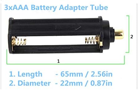 Пластмасова тръба-адаптер за батерията Cafurty 3xAAA 3шт за ръчно фенерче - Комплект от 3