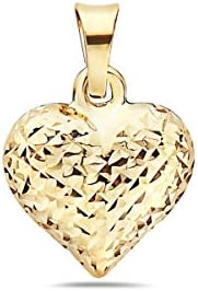 Висулка-сърце PORI JEWELERS от Бутер злато 14 карата с Ултра Диамантена огранкой във формата на Сърце - на Разположение в жълто,