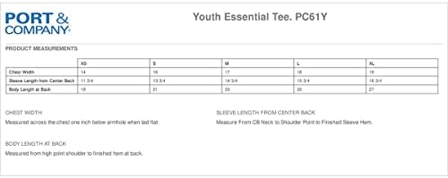 Port & Company - Младежки незаменим тениска, PC61Y, Бяла, XL