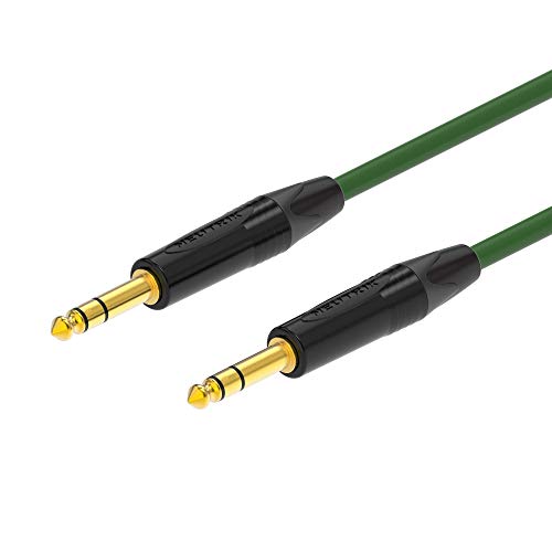 Четырехбалансный Микрофон кабел Canare L-4E6S Star | 1/4 инча TRS-1/4 инча TRS | Neutrik Gold | 1 Фут | Зелен | Сглобена в САЩ