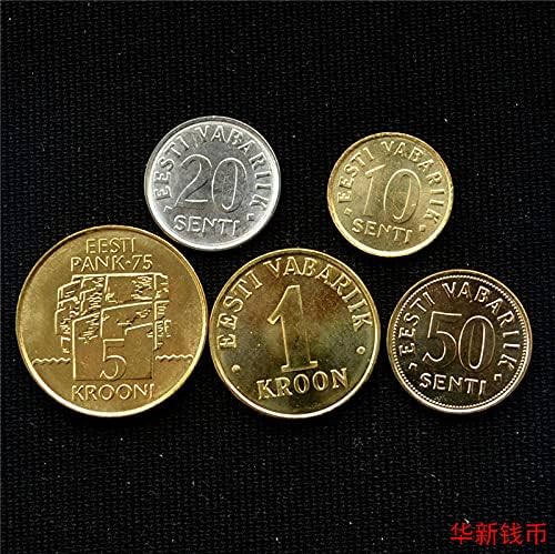 Естонски набор от монети 5 1 Набор от 10-20-50 точки -1-5 колумбийски европейски монети