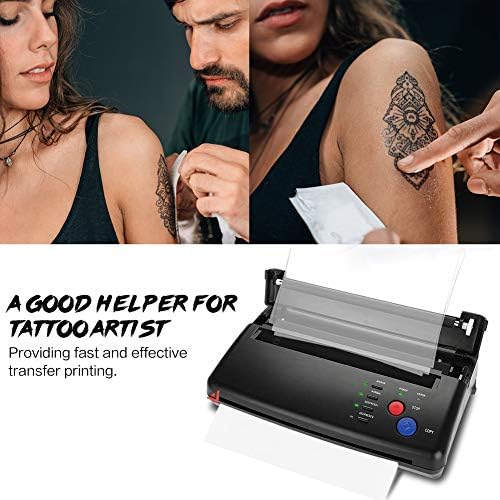 Принтер за прехвърляне на татуировки FILFEEL, Термопринтер с Трафаретом за хартия с формат А5 А4 Преносим Комплект за рисуване (Черен)