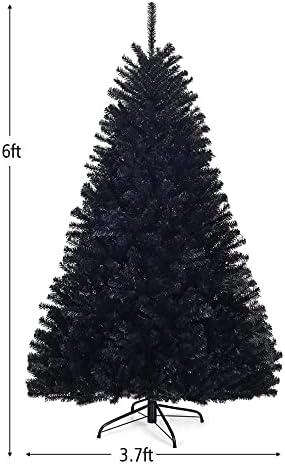 n/a 6-Подножието Навесная Изкуствена Коледна Елха на Хелоуин, Пълна с коледно Дърво С Метална Стойка Черен Цвят