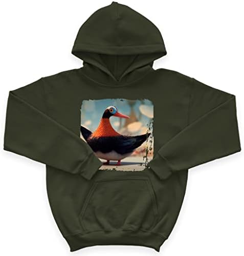 Цветна Детска Hoody с качулка от порести руно Tropical Bird - Детска hoody с качулка Bird - Забавно hoody с качулка за деца