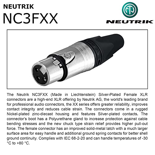 Най-ДОБРИТЕ В СВЕТА КАБЕЛИ 3 Броя - 35-Крак Балансиран микрофон, кабел, обичай с помощта на Mogami 2549 (черен) Кабели и конектори Neutrik NC3MXX и NC3FXX сребрист цвят XLR