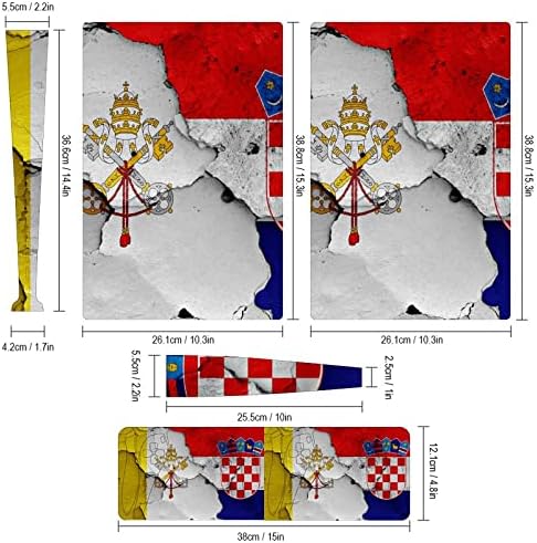 Флаг на Ватикана и Хърватия, на Напукана стената Пълно Защитно Покритие за кожата Дизайн Амбалажна Стикер Стикер е Съвместима с конзолата PS5 Digital Edition и контролер