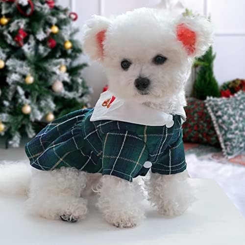 XGDMEIL Домашна Рокля за кучета и котки за Кученца и малки Кученца, Котки, Момичета, Хубава Коледна рокля в клетка с шарките на