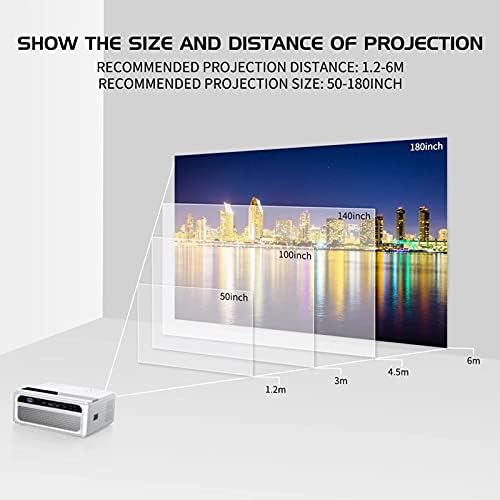 Дебел Проектор 1080P, Пълен Мини-Проектор USB с Огледален Дисплей на Видеопроекторов за Домашно Кино в прожектор Led