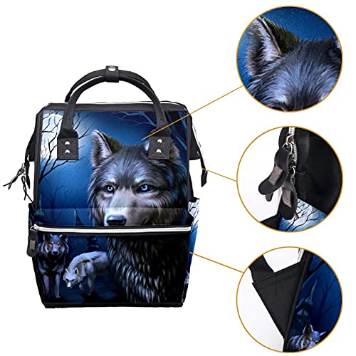Вълкът е Животно на Бебешката Чанта на Мама Раница с Голям Капацитет Пелена Чанта За Хранене Пътна Чанта за Грижа за Детето