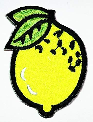 Умама Кръпка Комплект от 3 Лимонови Овощни Растения Мультяшная Апликация Кръпка Зелен Лимон Сладки Плодове Бродирани Желязо или