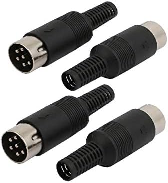 X-DREE 4 бр. Пластмасова дръжка 6P XLR Adpater Конектор за свързване на паяльного кабел (4 пьезопластиковых конектор mango 6P XLR
