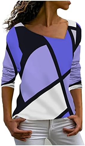 ZEFOTIM Летни Дамски Блузи 2023 С Дълъг Ръкав с Цип, Блузи В Геометрична Шарени, Модерни Дневни Плажни Ризи