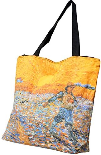 Марка RaanPahMuang Голяма Квадратна Чанта-Тоут Vincent Van Gogh Seminatore Artwork Дамска Чанта