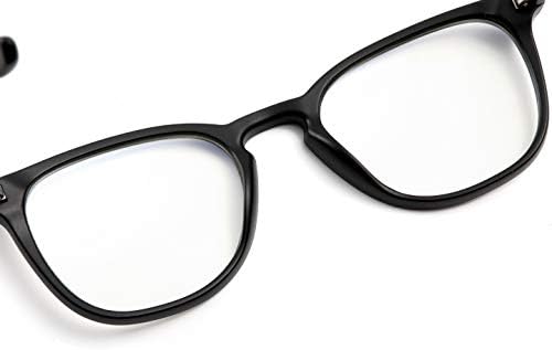 Effnny 3 опаковки Сини Екранировка Точки Срещу умората на очите Овални Рамки за Очила Компютърни Игри Очила за Мъже Жени 6918 (Черен/Прозрачен/Нефритови)