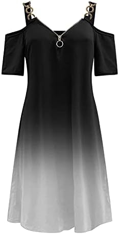 Дамски рокли WYTong с къс ръкав, модерни ежедневни рокли с V-образно деколте, рокля с отворен гръб, свободно рокля макси
