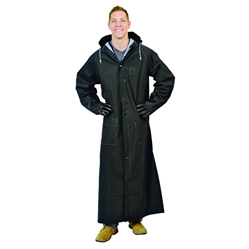 Дъждобран Galeton 12560-L-BK Отблъсквай Rainwear от PVC с дебелина 0,35 mm 60 инча, за по-голямо покритие, Голям, черен