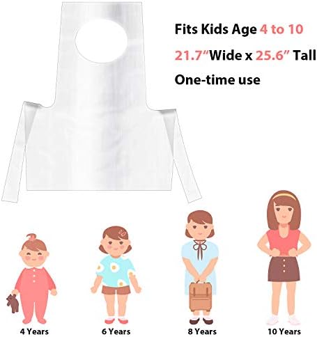 Еднократни Престилки Пластмасови Престилки за деца Малки от Прозрачен Полиетилен, Водоустойчив (100)