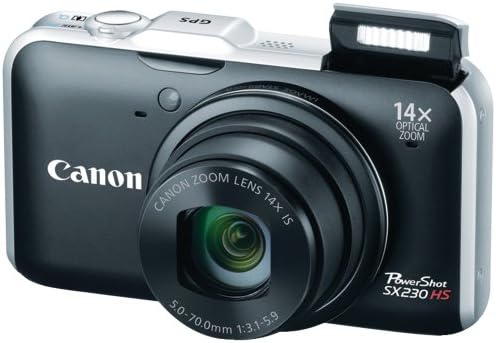 Цифров фотоапарат Canon PowerShot SX230 HS с резолюция от 12.1 Mp CMOS с 14-кратно стабилизирующим изображение увеличение, 28 mm
