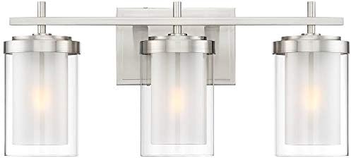 Лампа за баня от никелевого стъкло Stiffel Sannah ширина 22 инча с двойно Стъкло