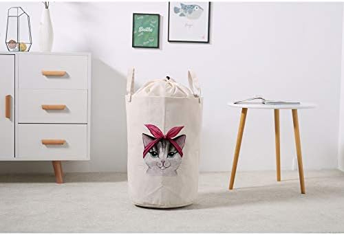 Кошница за дрехи, Чанта за Количка За Мръсни Дрехи Органайзер За Съхранение на Играчки Сладък Акварел Котка На съвсем малък Водоустойчива