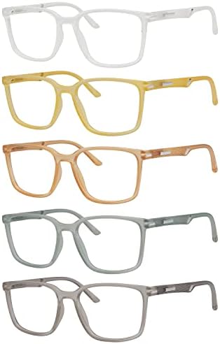 Eyekepper 5 Опаковки Мъжки Женски очила за четене в големи рамки с пружинным тръба на шарнирна връзка (по един за всеки цвят)