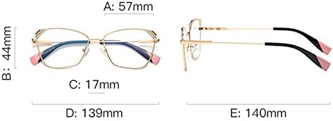 Очила за четене RESVIO Cat Eye за Мъже и Жени в Метална Рамка с Пружинным тръба на шарнирна Връзка Синьо