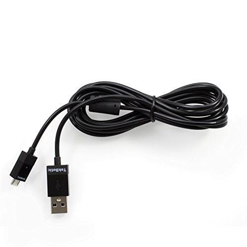 кабел tekbotic ChargePlay Micro USB 9ft черен за USB контролера на Xbox One, кабел, зарядно устройство за контролер PS4 и пренос