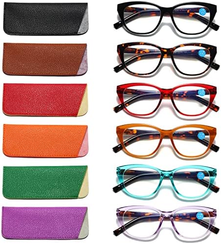 Hubeye 2 Чифта Очила за четене Котешко око За Жените, Извънгабаритни Очила за четене с Анти-Синя Светлина, Модерен Сладък Дамски